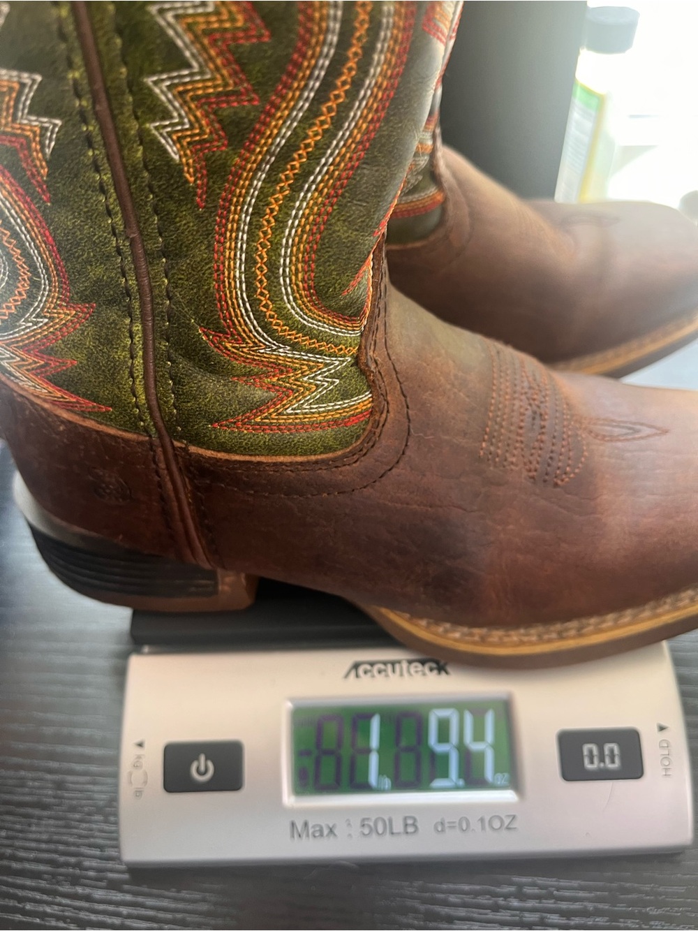 Durango Kids Western Boots Boys 13 Brown Green Leather Cowboy Rodeo Farm 8” - Picture 9 of 10